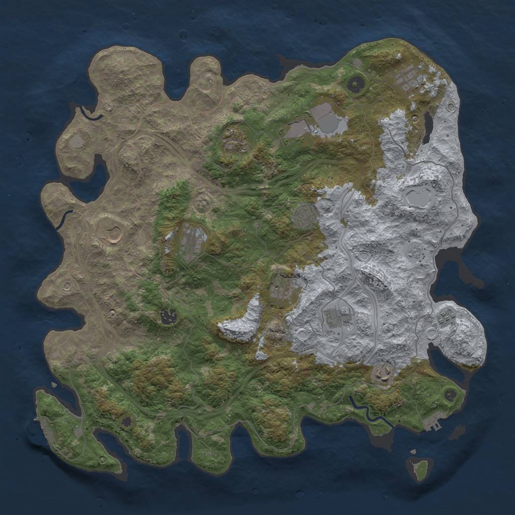 Rust Map: Procedural Map, Size: 4500, Seed: 1627010023, 20 Monuments
