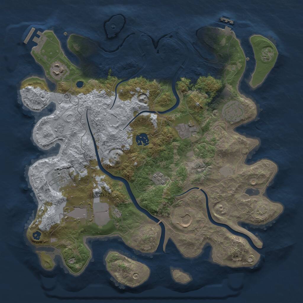 Rust Map: Procedural Map, Size: 3500, Seed: 8333212, 14 Monuments