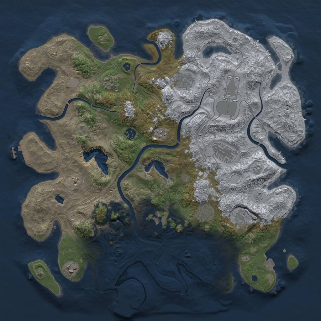 Rust Map: Procedural Map, Size: 4250, Seed: 12261991, 16 Monuments