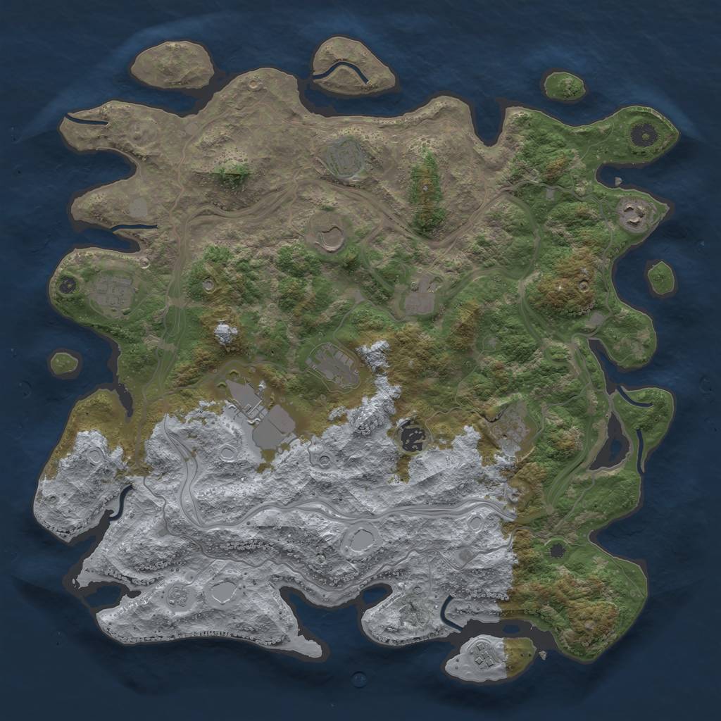 Rust Map: Procedural Map, Size: 4300, Seed: 1003959680, 17 Monuments