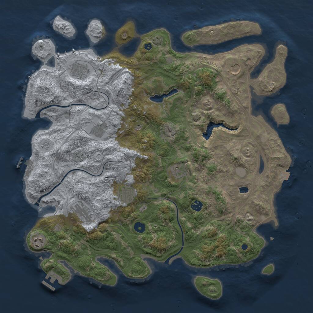 Rust Map: Procedural Map, Size: 4250, Seed: 1996618496, 15 Monuments