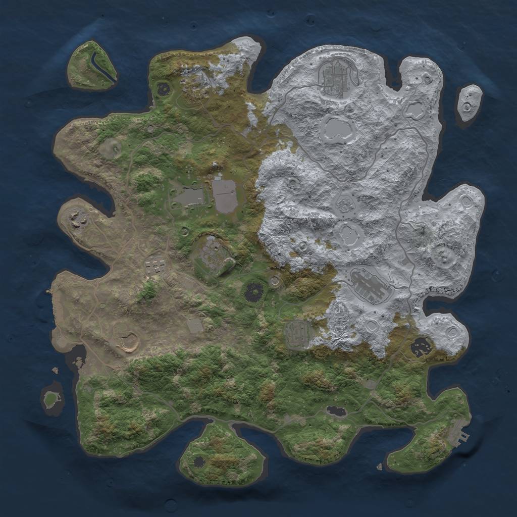 Rust Map: Procedural Map, Size: 4000, Seed: 319285, 19 Monuments