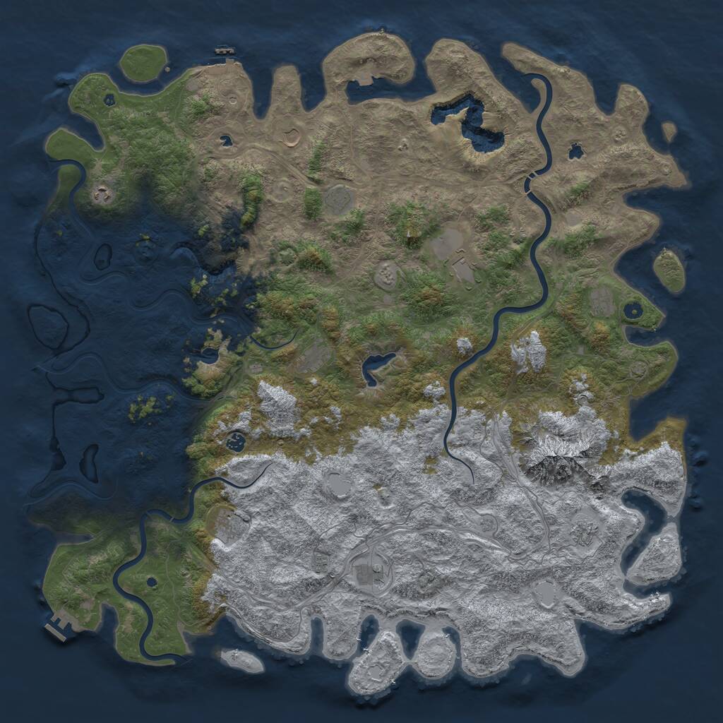 Rust Map: Procedural Map, Size: 6000, Seed: 82415557, 17 Monuments