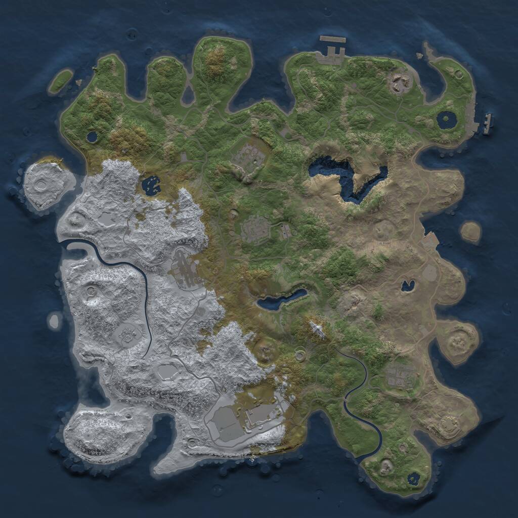 Rust Map: Procedural Map, Size: 4000, Seed: 4004, 13 Monuments