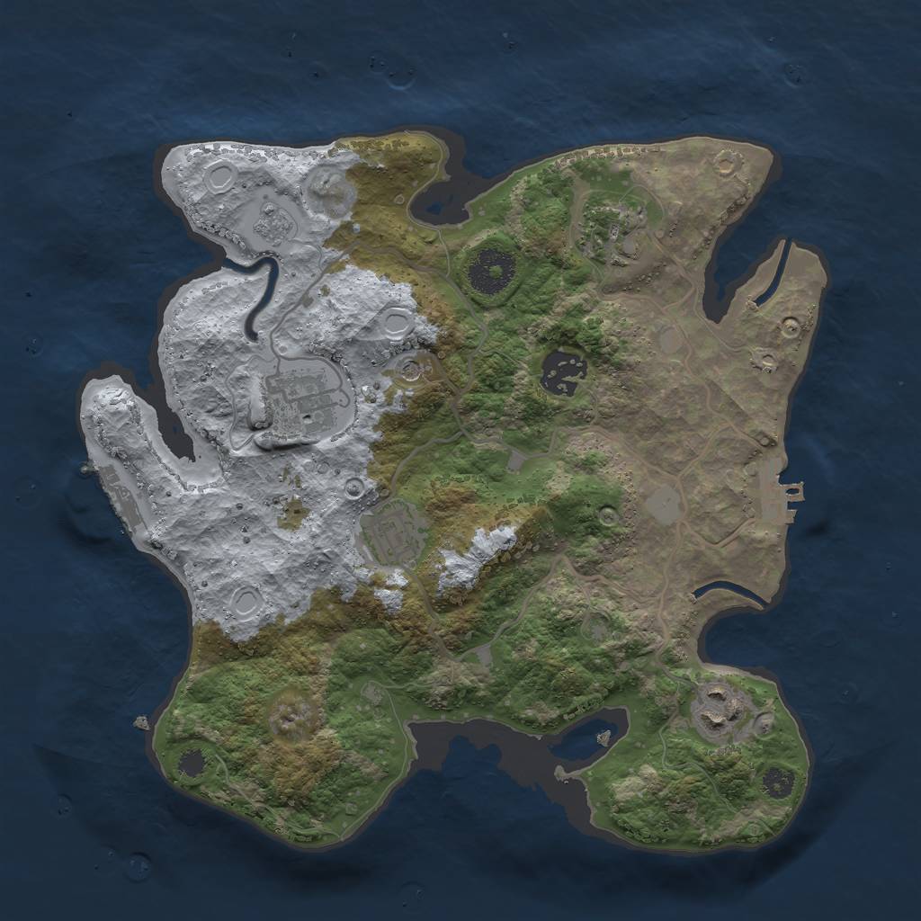 Rust Map: Procedural Map, Size: 3000, Seed: 25531, 14 Monuments