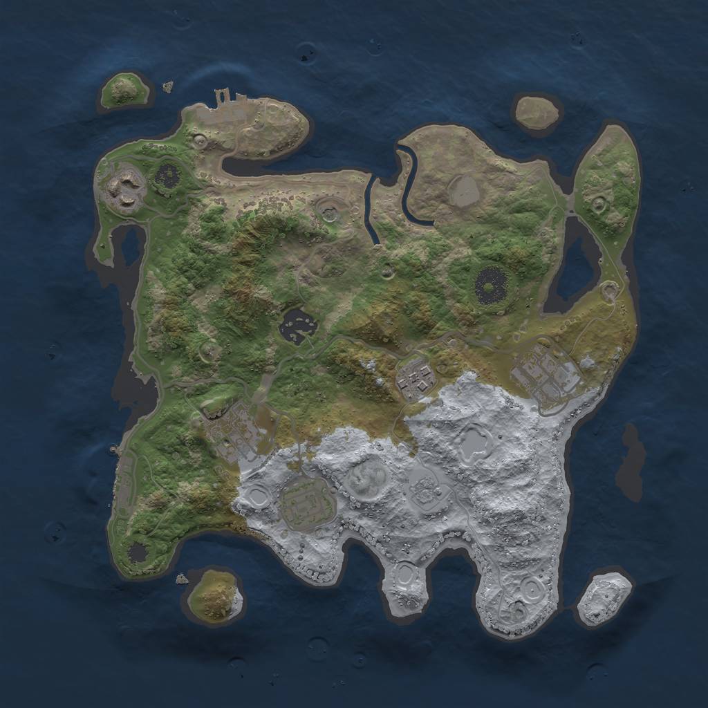 Rust Map: Procedural Map, Size: 3000, Seed: 1598692744, 15 Monuments