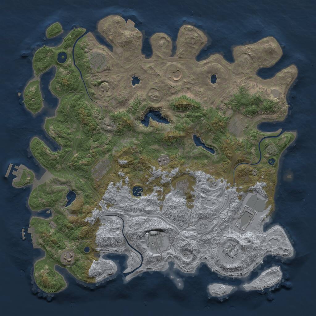 Rust Map: Procedural Map, Size: 4500, Seed: 24041981, 17 Monuments