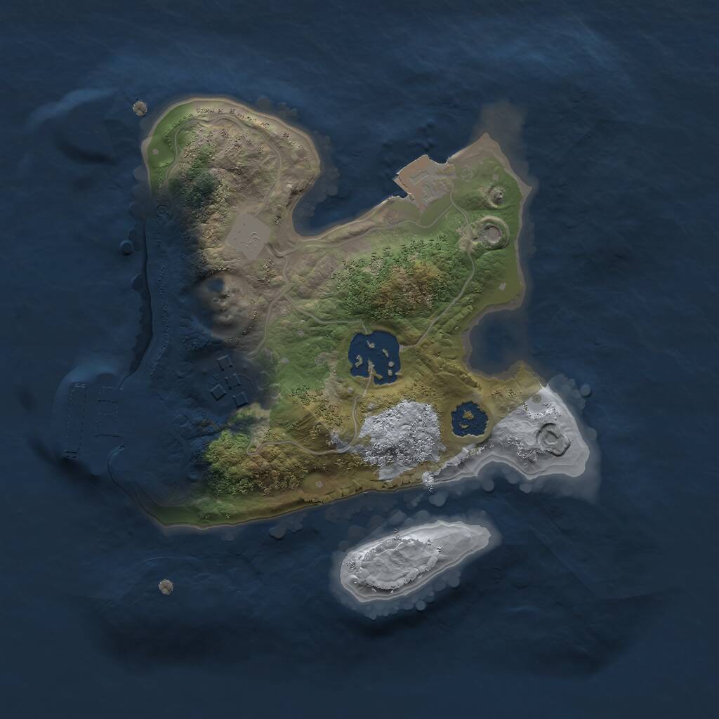 Rust Map: Procedural Map, Size: 2000, Seed: 166135, 4 Monuments