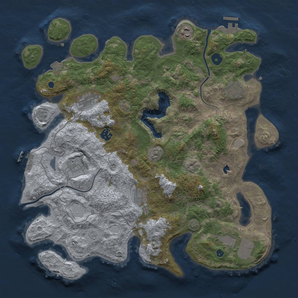 Rust Map: Procedural Map, Size: 4000, Seed: 56787, 14 Monuments
