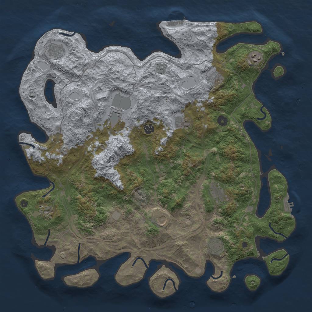 Rust Map: Procedural Map, Size: 4500, Seed: 37473, 20 Monuments