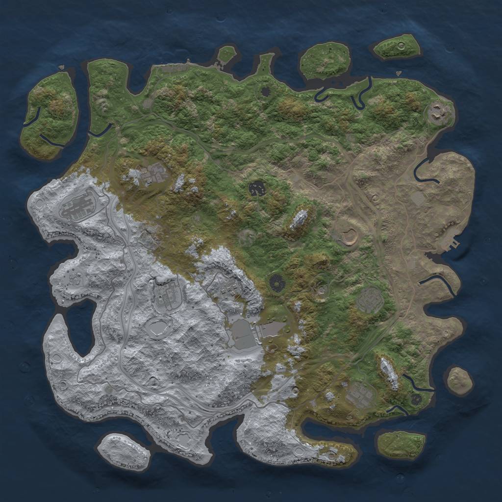 Rust Map: Procedural Map, Size: 4500, Seed: 2089265003, 19 Monuments