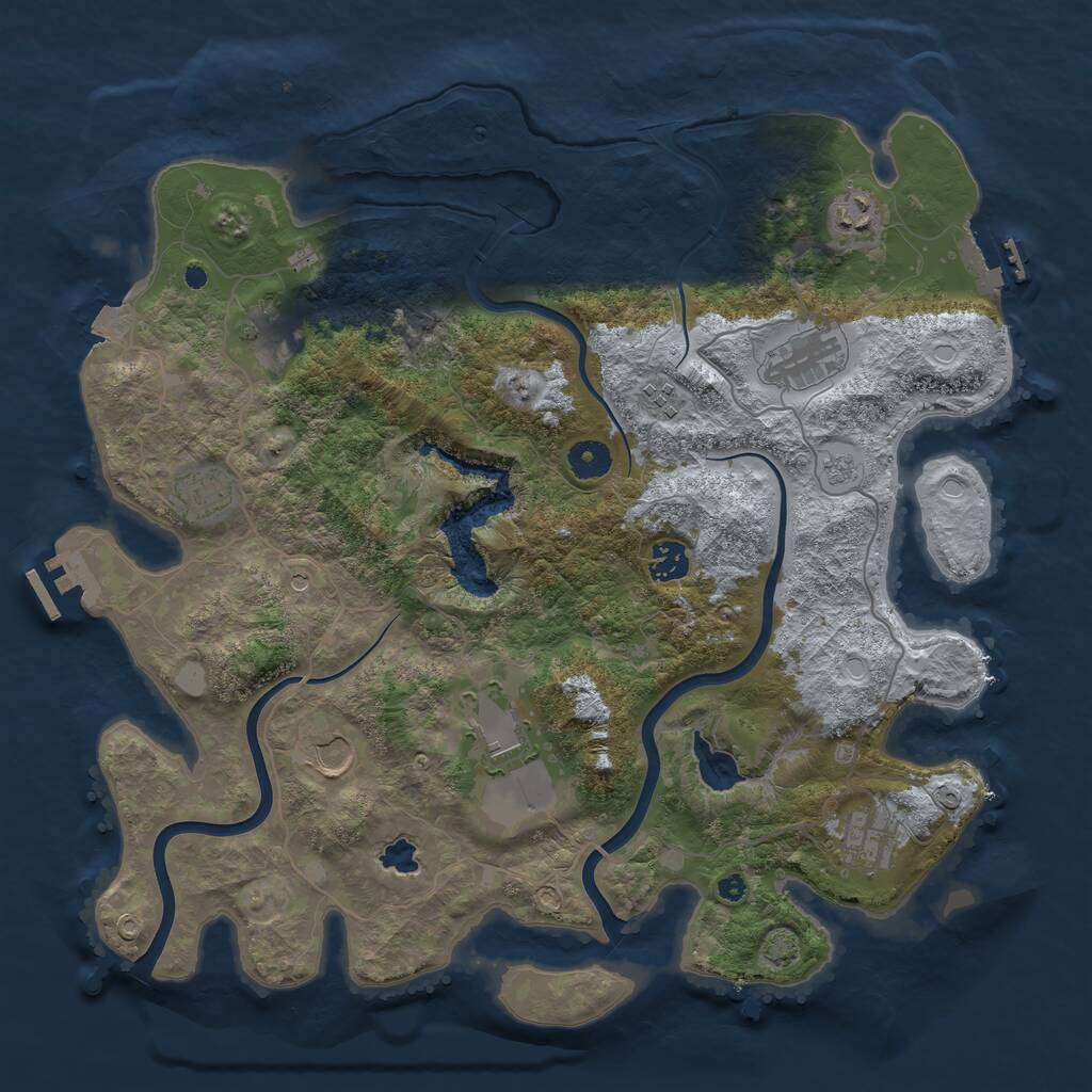 Rust Map: Procedural Map, Size: 4000, Seed: 1021410327, 15 Monuments
