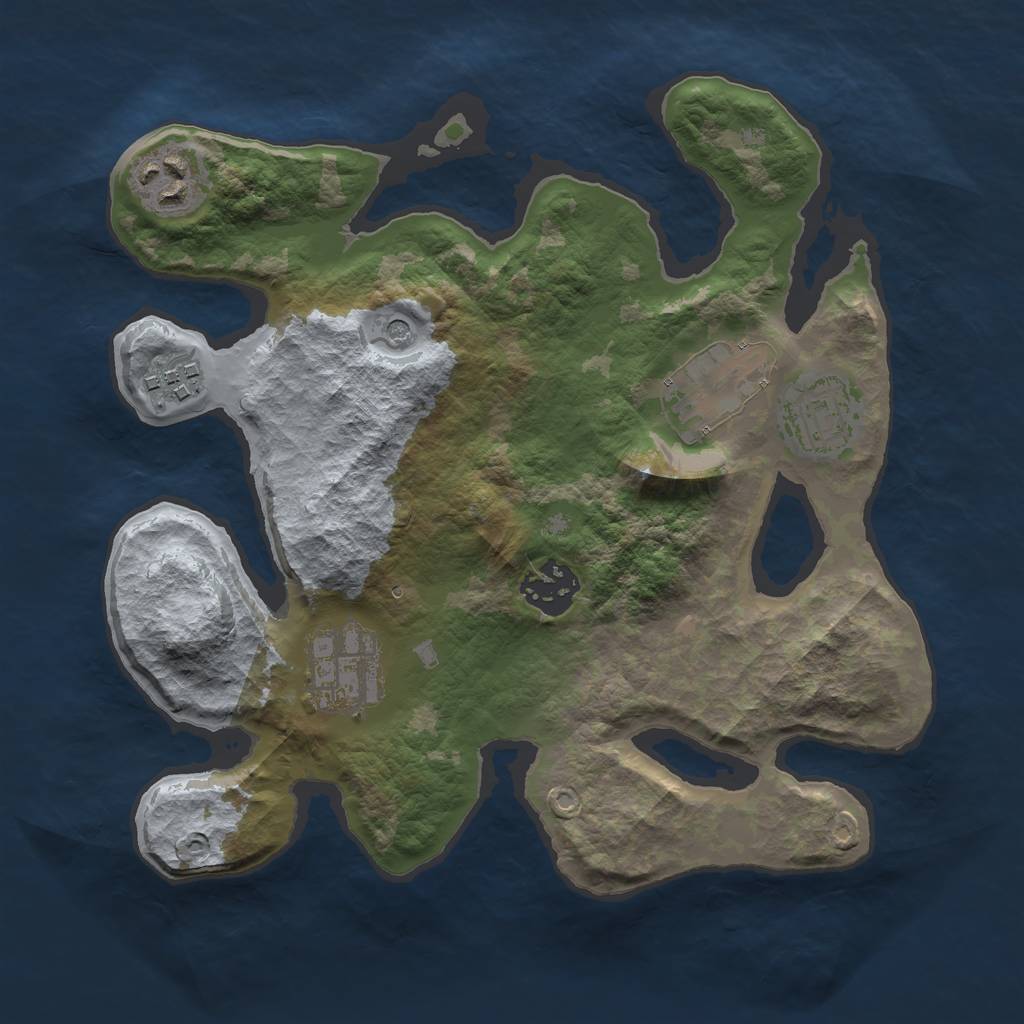 Rust Map: Barren, Size: 2800, Seed: 217811184, 9 Monuments