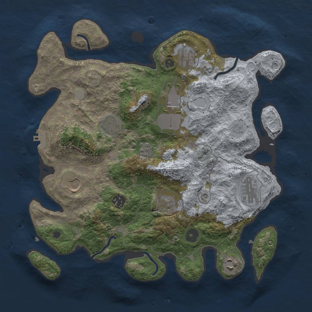 Rust Map: Procedural Map, Size: 3500, Seed: 82248, 17 Monuments