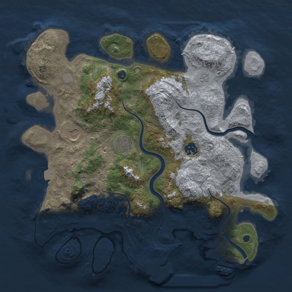 Rust Map: Procedural Map, Size: 3500, Seed: 231477058, 10 Monuments