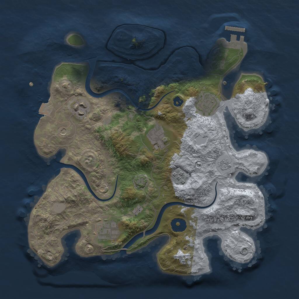 Rust Map: Procedural Map, Size: 3000, Seed: 26397131, 10 Monuments