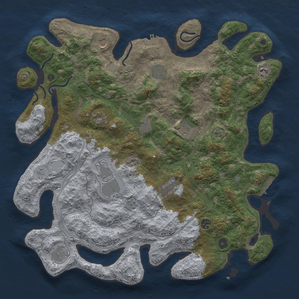 Rust Map: Procedural Map, Size: 4500, Seed: 866662448, 20 Monuments