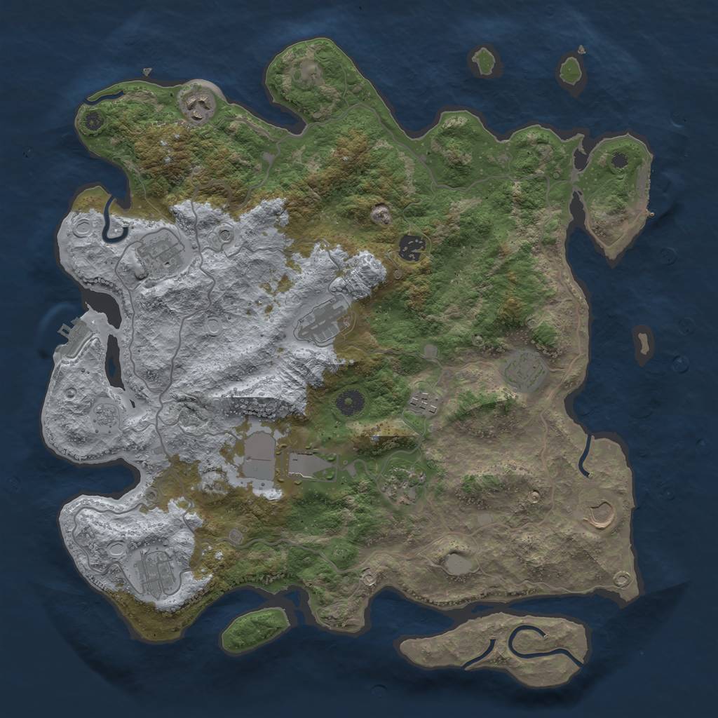 Rust Map: Procedural Map, Size: 4010, Seed: 125, 19 Monuments