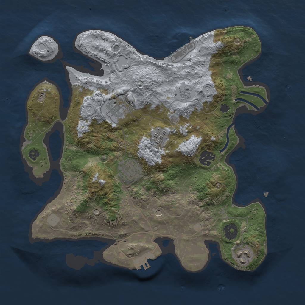Rust Map: Procedural Map, Size: 3000, Seed: 203995, 14 Monuments