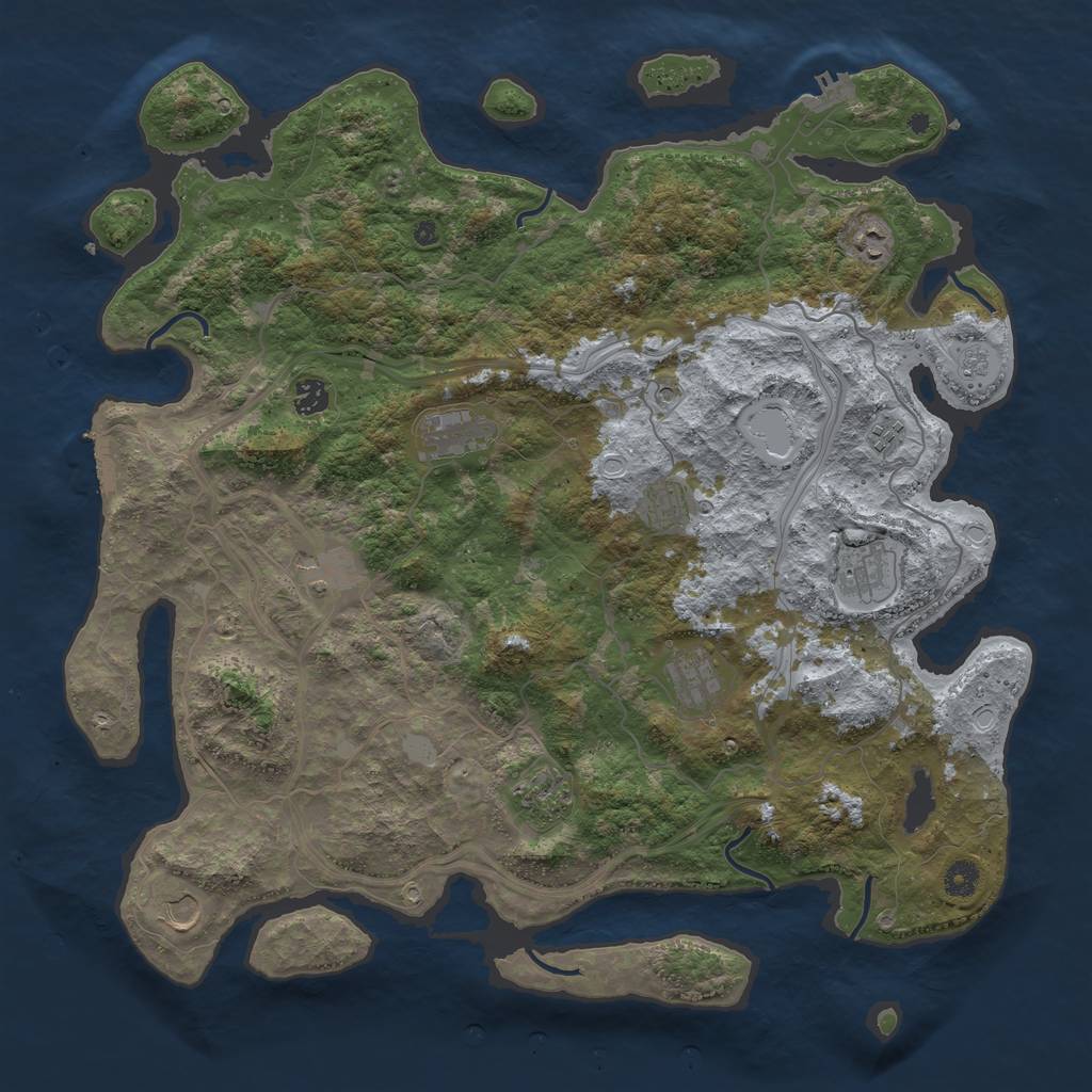 Rust Map: Procedural Map, Size: 4500, Seed: 50400, 19 Monuments
