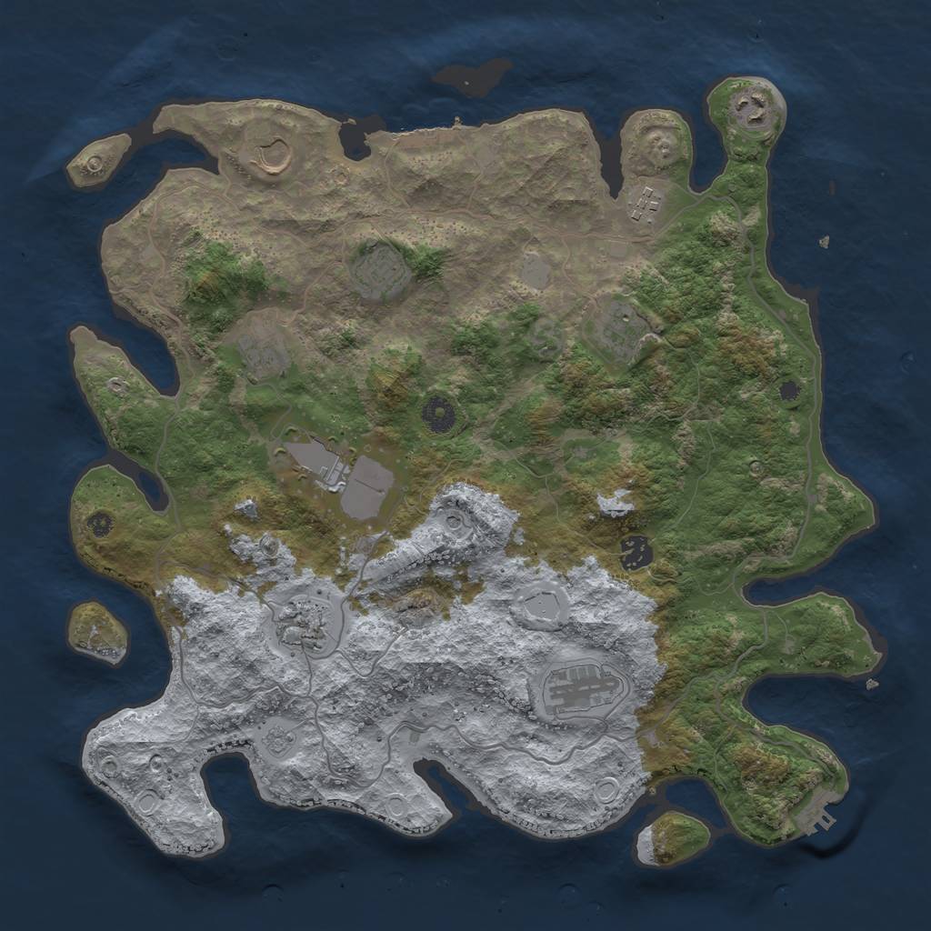 Rust Map: Procedural Map, Size: 4000, Seed: 19753790, 19 Monuments