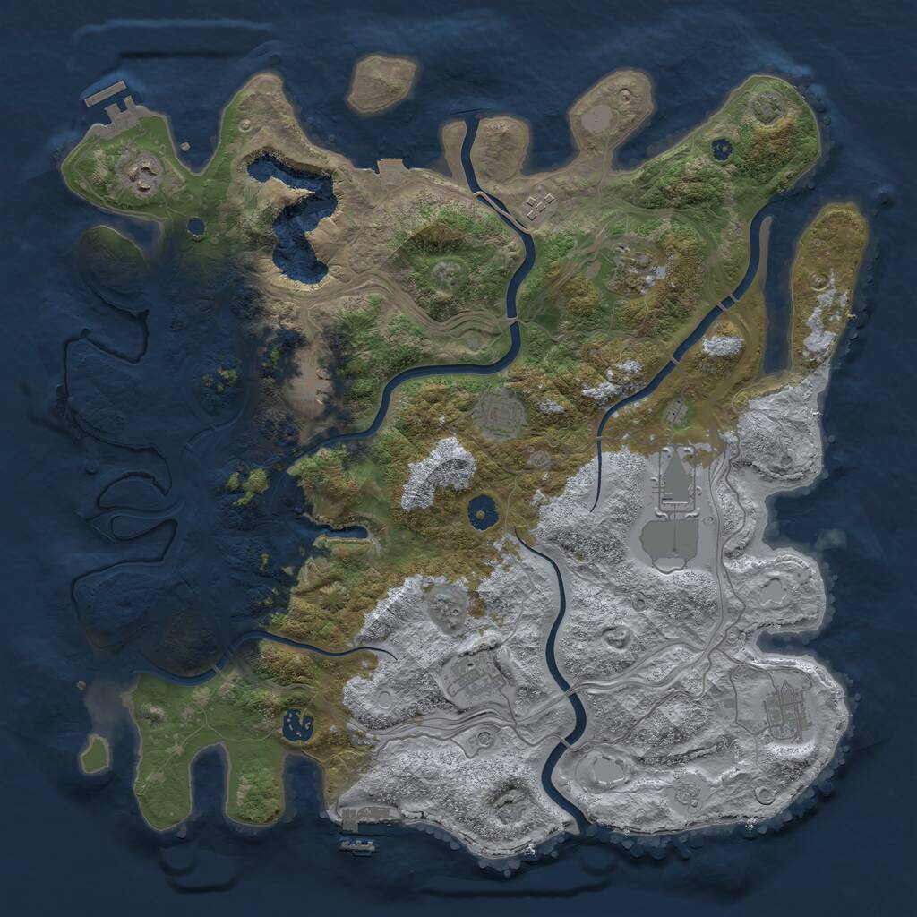 Rust Map: Procedural Map, Size: 4250, Seed: 672503, 15 Monuments