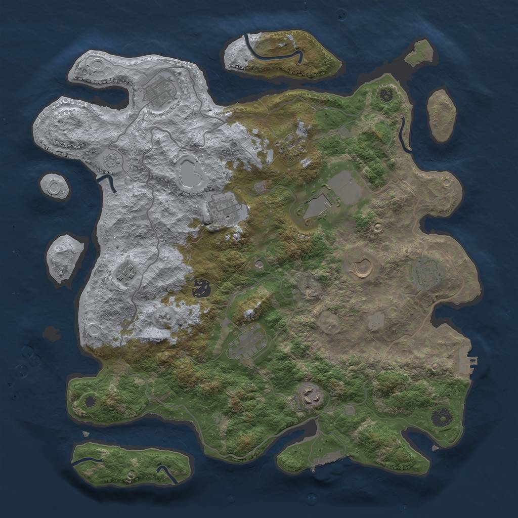 Rust Map: Procedural Map, Size: 4000, Seed: 1476643604, 19 Monuments