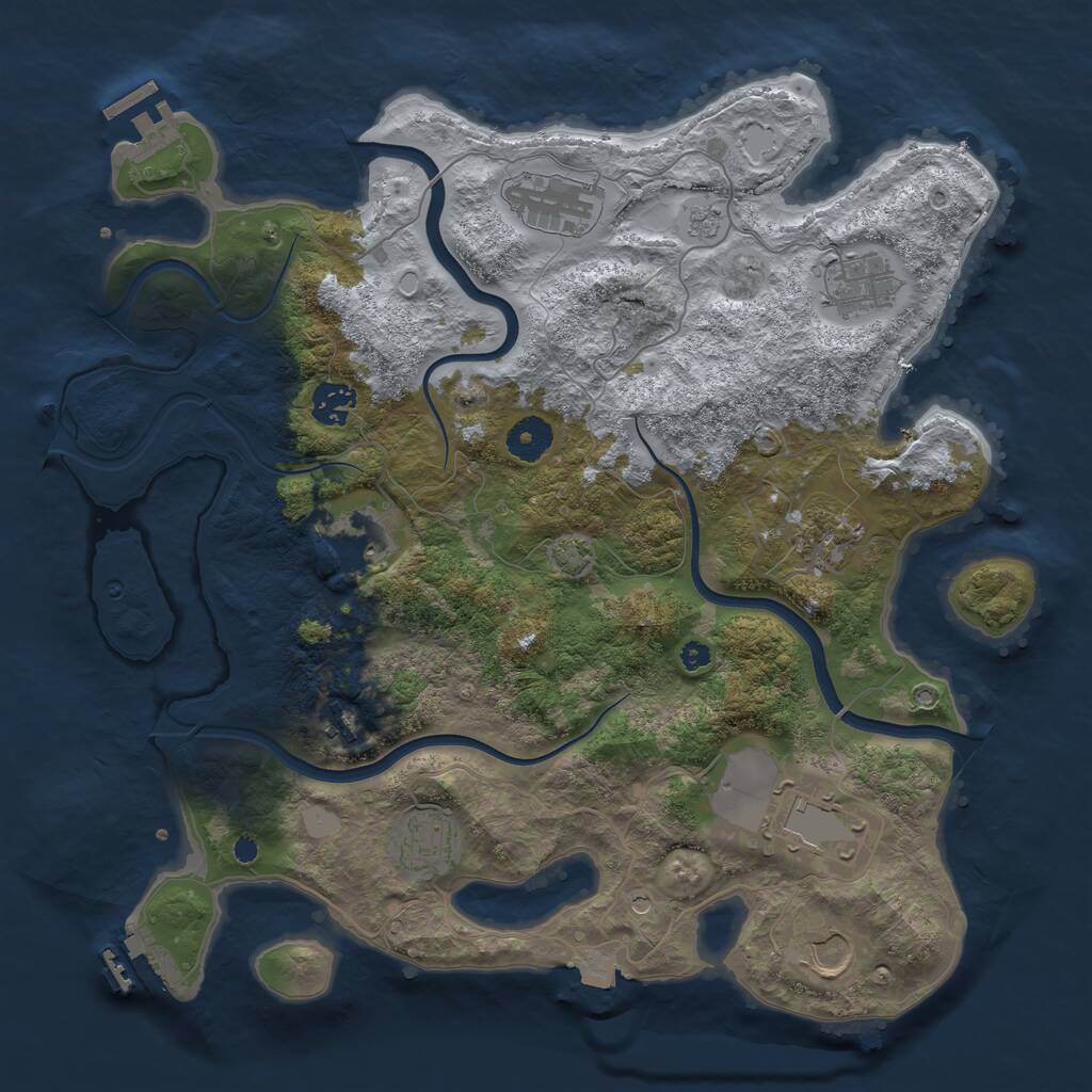 Rust Map: Procedural Map, Size: 3700, Seed: 10815205, 15 Monuments