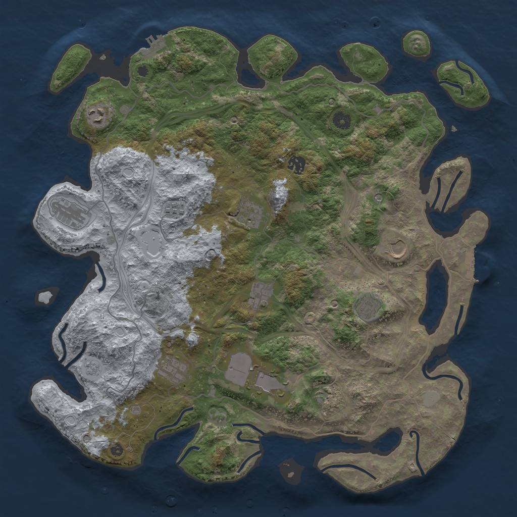 Rust Map: Procedural Map, Size: 4250, Seed: 361318, 20 Monuments
