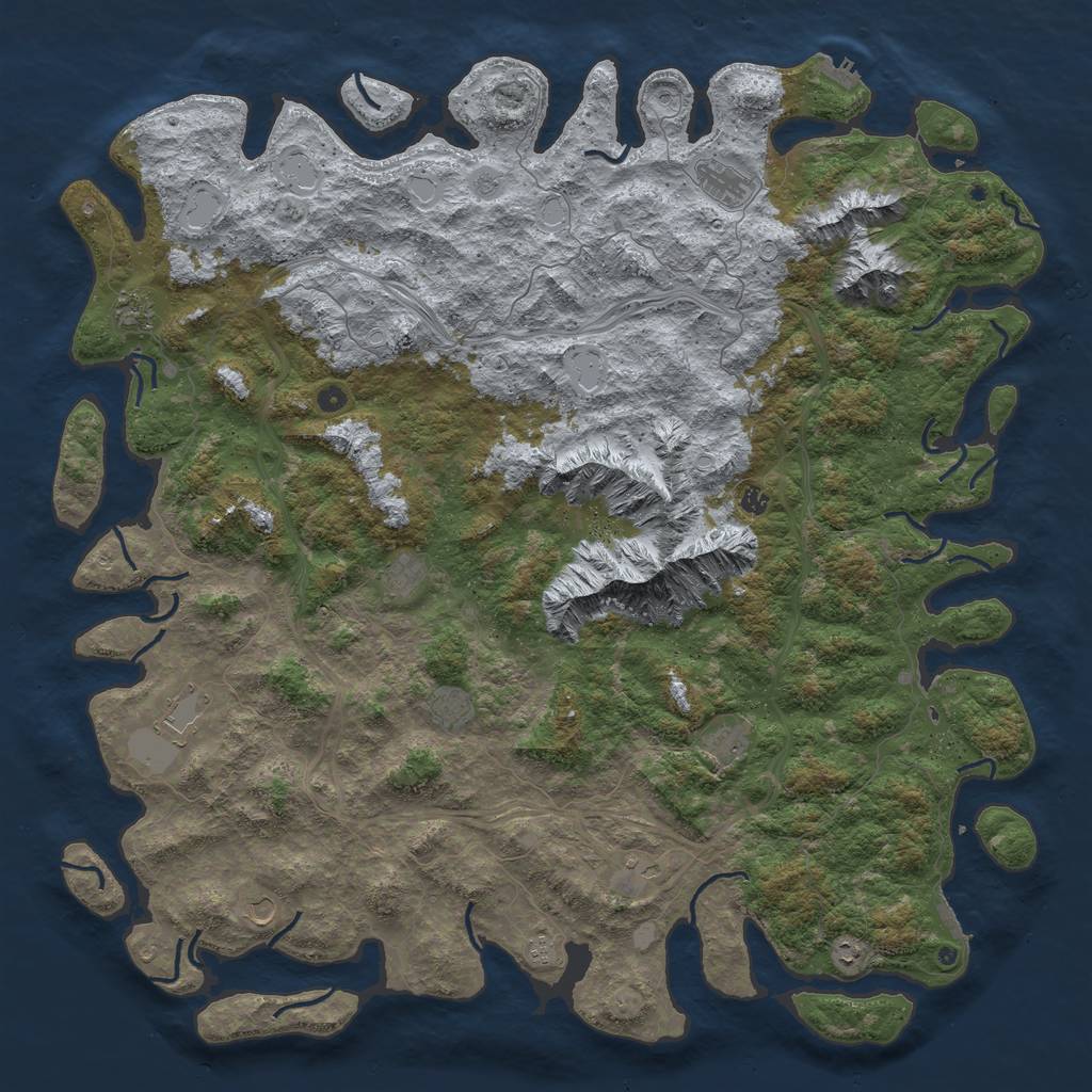 Rust Map: Procedural Map, Size: 6000, Seed: 1515152704, 20 Monuments