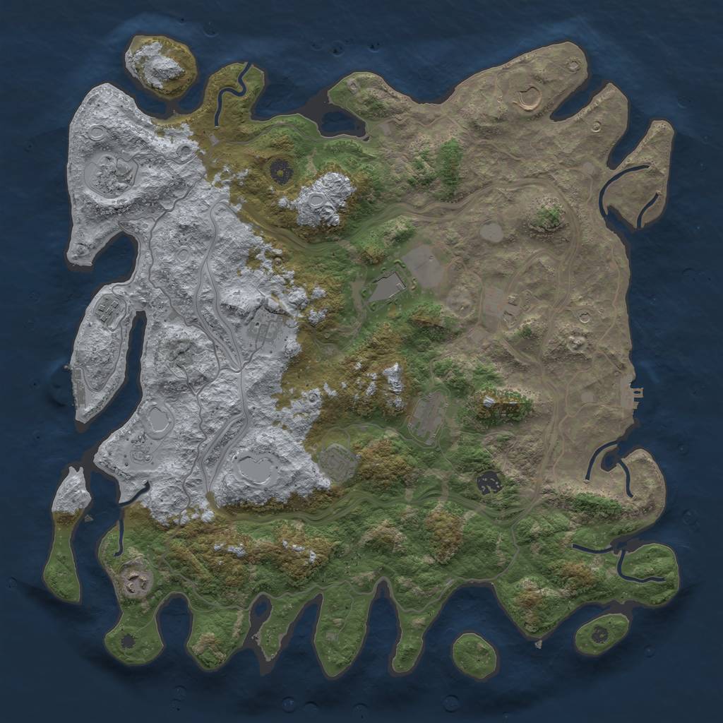 Rust Map: Procedural Map, Size: 4500, Seed: 683465824, 19 Monuments