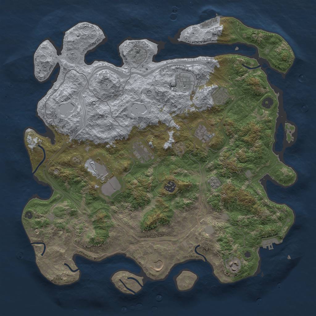 Rust Map: Procedural Map, Size: 4250, Seed: 470442, 18 Monuments