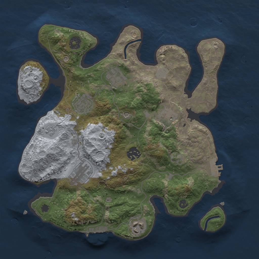 Rust Map: Procedural Map, Size: 3000, Seed: 17407, 15 Monuments