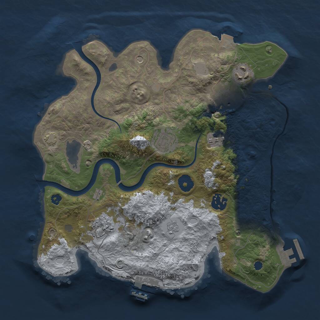 Rust Map: Procedural Map, Size: 3000, Seed: 580776969, 12 Monuments