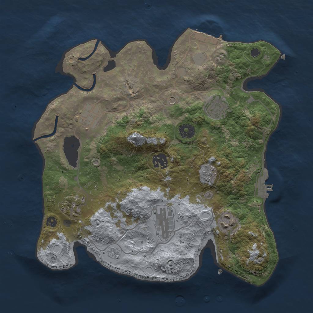 Rust Map: Procedural Map, Size: 3000, Seed: 580776969, 16 Monuments