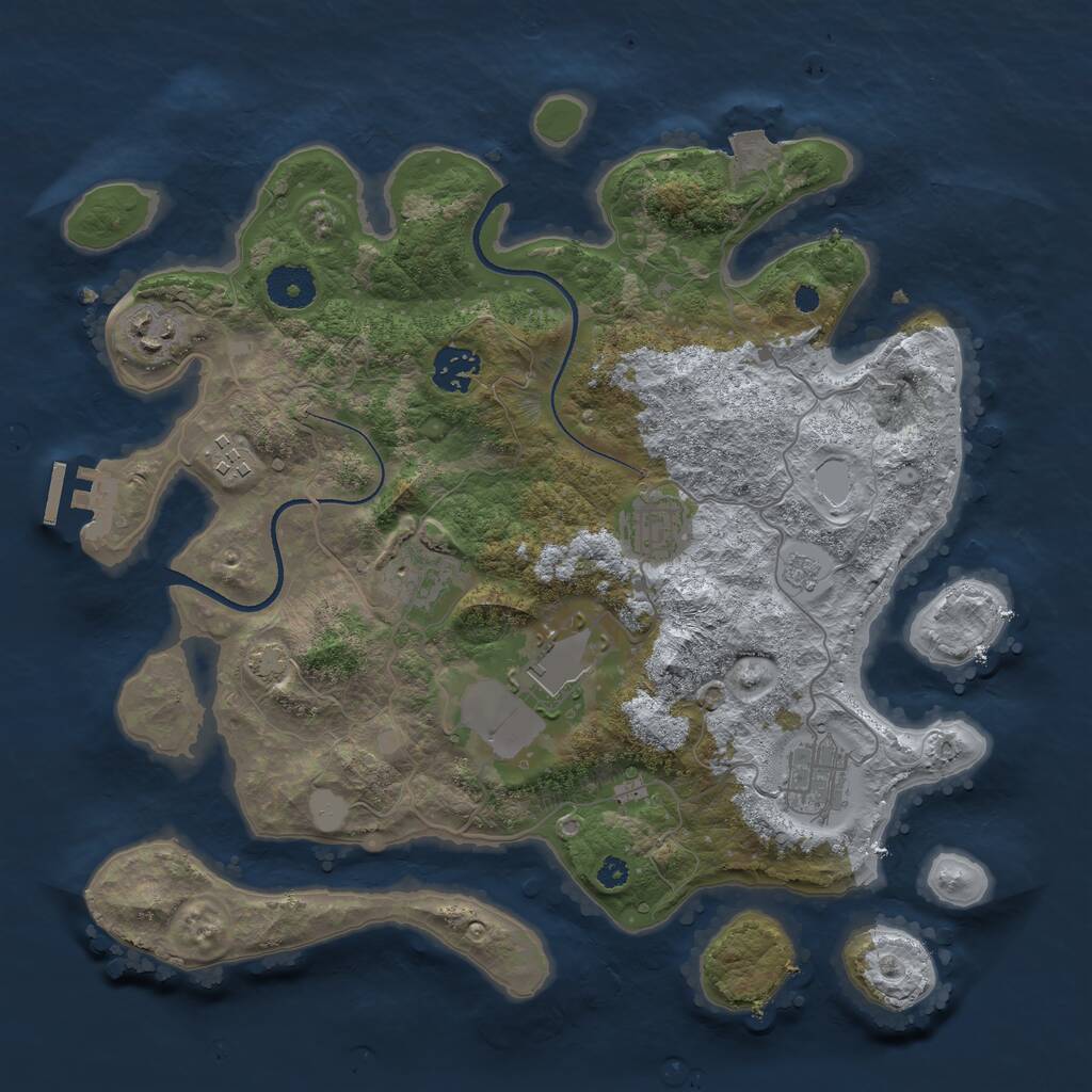 Rust Map: Procedural Map, Size: 3500, Seed: 1234578, 11 Monuments