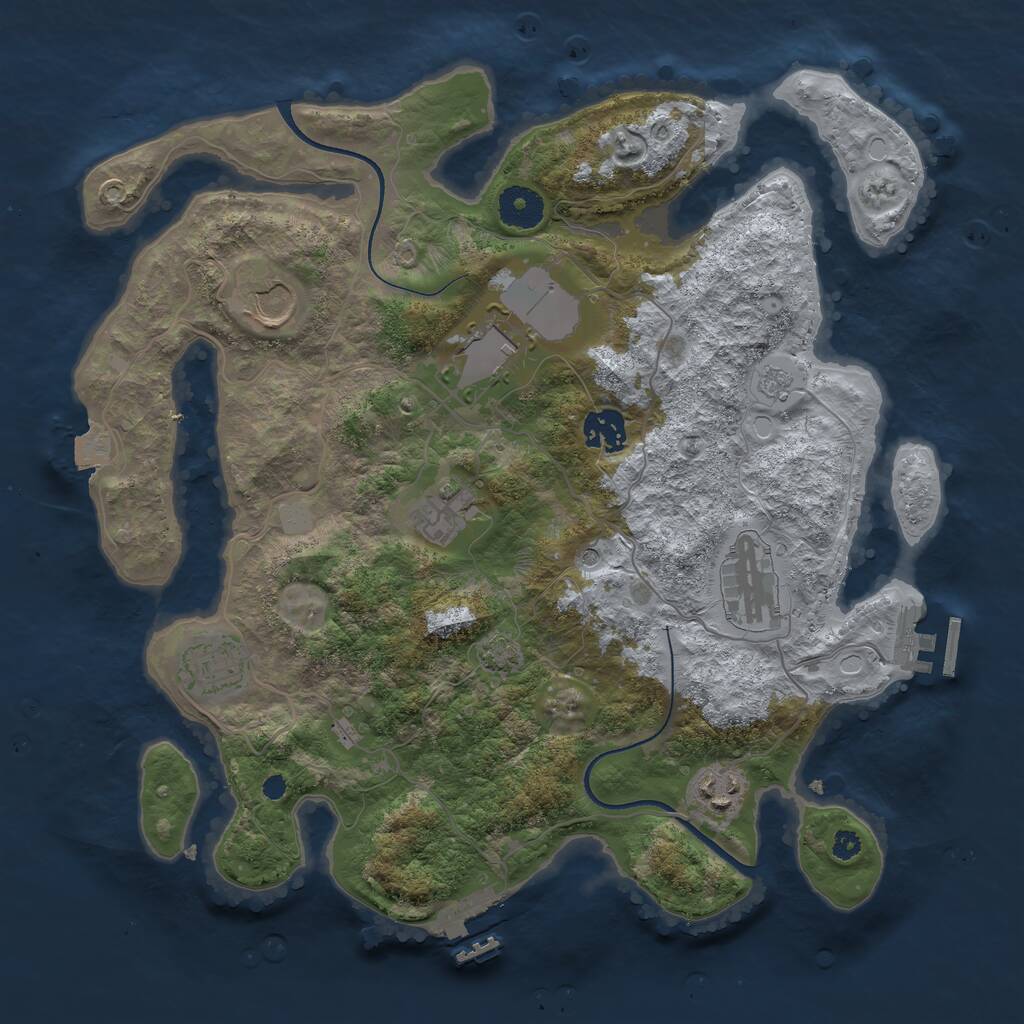 Rust Map: Procedural Map, Size: 3500, Seed: 66154986, 13 Monuments