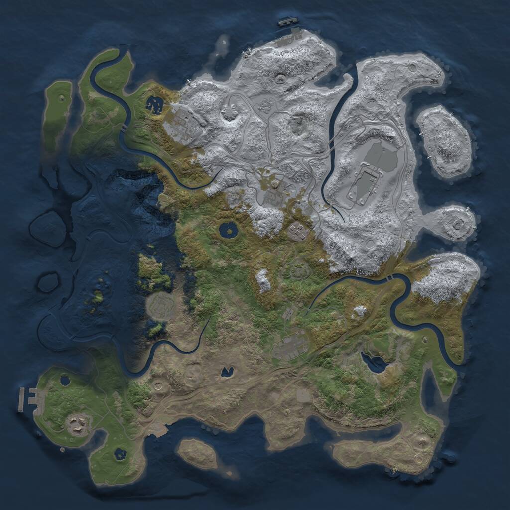 Rust Map: Procedural Map, Size: 4250, Seed: 597795, 14 Monuments