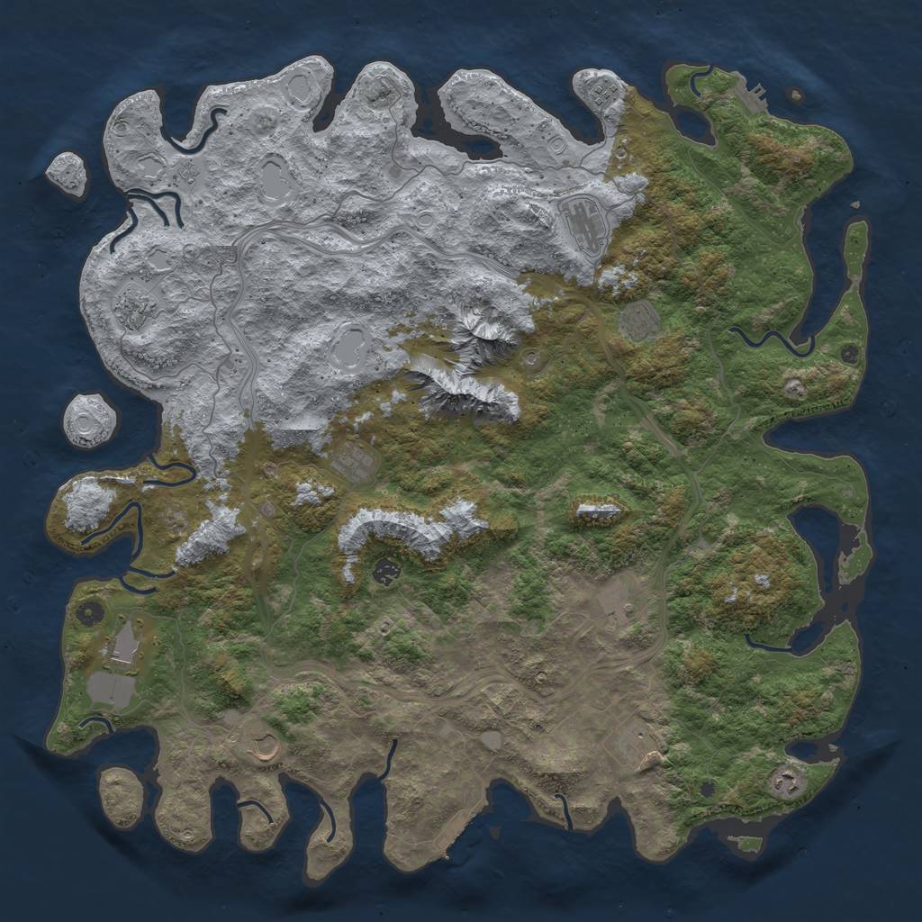 Rust Map: Procedural Map, Size: 5250, Seed: 1667886027, 20 Monuments