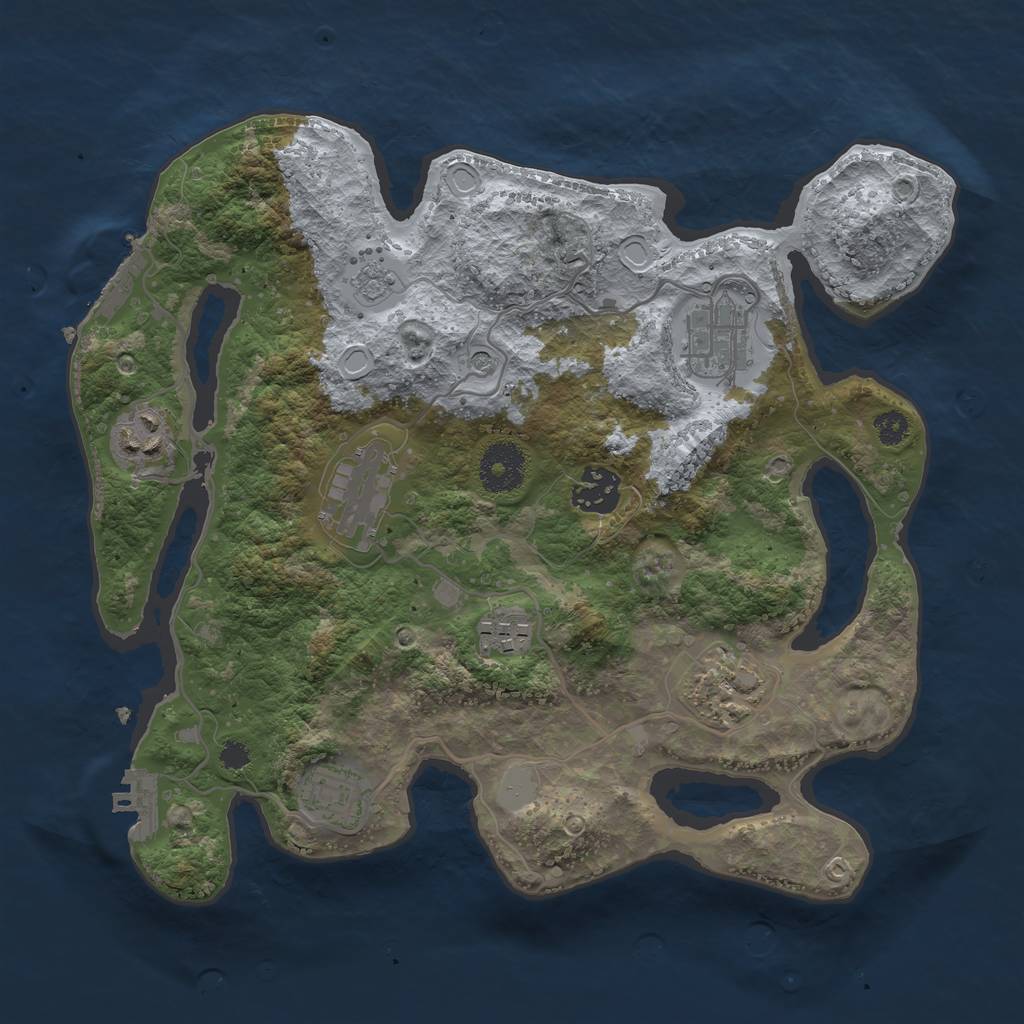 Rust Map: Procedural Map, Size: 3150, Seed: 420669, 16 Monuments