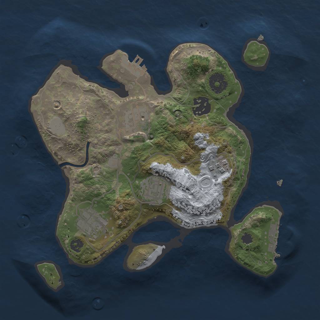 Rust Map: Procedural Map, Size: 2500, Seed: 55634322, 12 Monuments