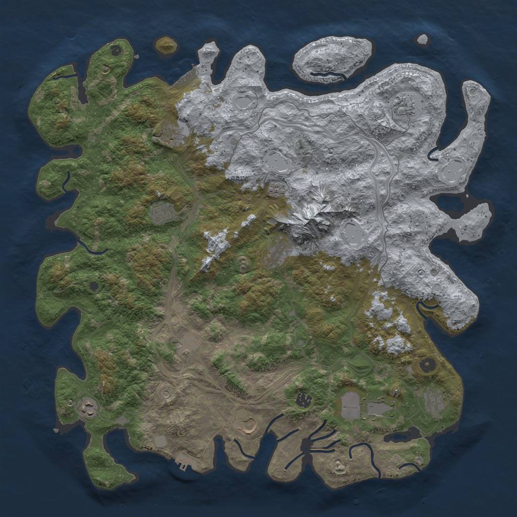 Rust Map: Procedural Map, Size: 5000, Seed: 24, 20 Monuments