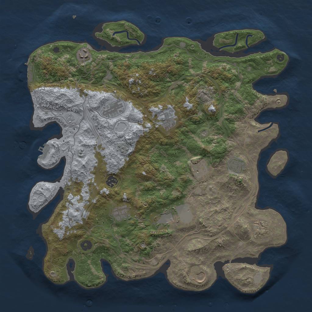 Rust Map: Procedural Map, Size: 4250, Seed: 363033, 20 Monuments