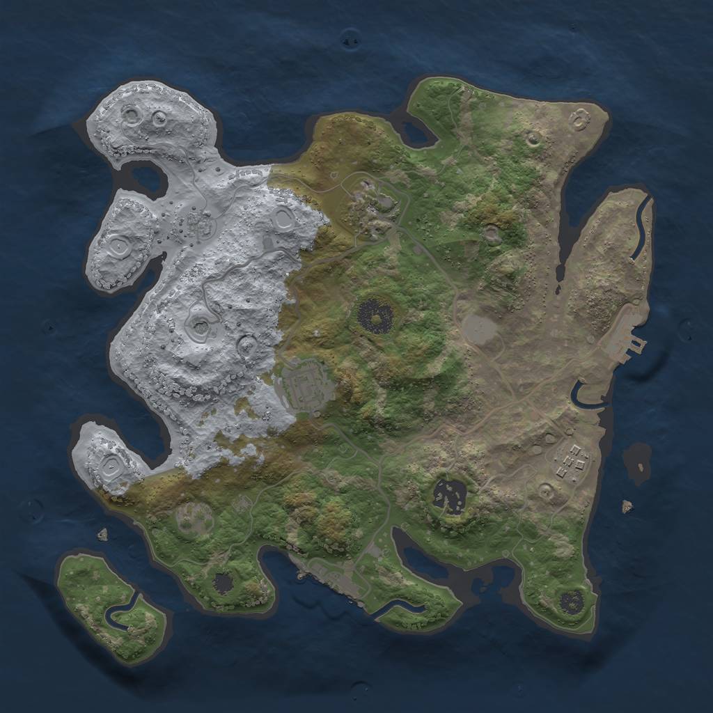 Rust Map: Procedural Map, Size: 3000, Seed: 56554, 13 Monuments