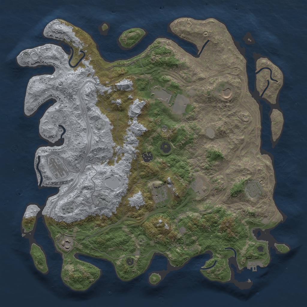 Rust Map: Procedural Map, Size: 4250, Seed: 143535, 17 Monuments