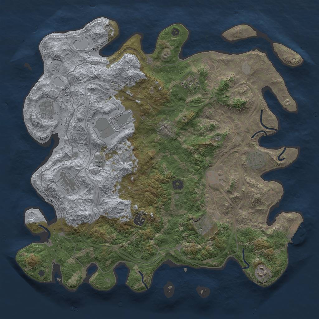 Rust Map: Procedural Map, Size: 4250, Seed: 362314, 18 Monuments