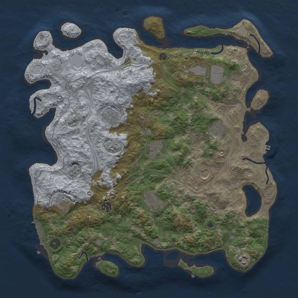 Rust Map: Procedural Map, Size: 4250, Seed: 884567, 19 Monuments