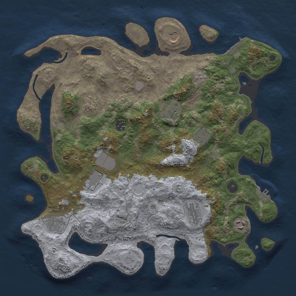 Rust Map: Procedural Map, Size: 4000, Seed: 1982940570, 19 Monuments