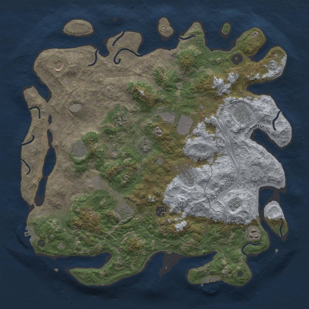 Rust Map: Procedural Map, Size: 4250, Seed: 545378, 20 Monuments