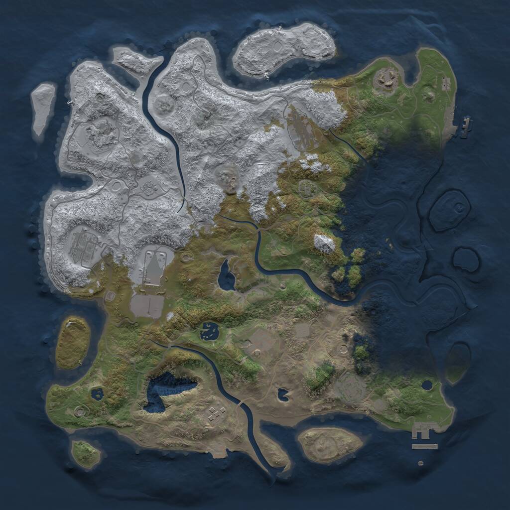 Rust Map: Procedural Map, Size: 4000, Seed: 4114, 15 Monuments